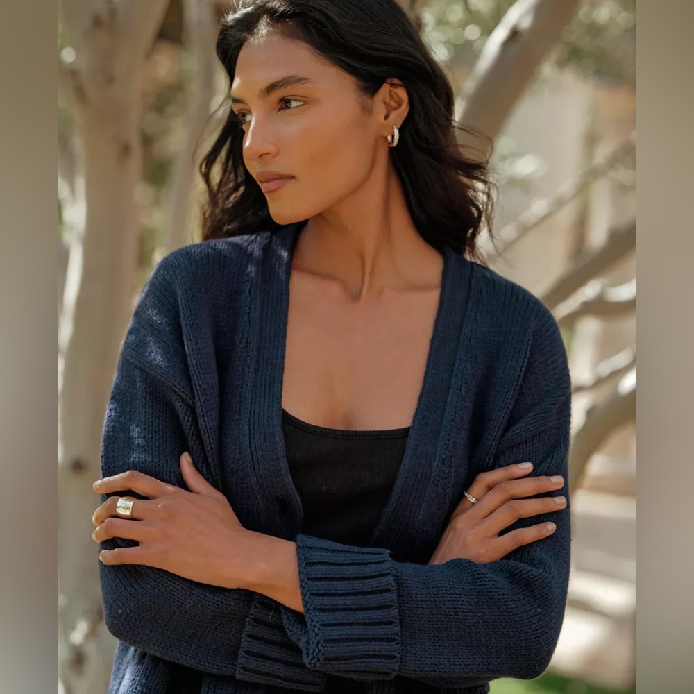 Jenni Kayne Navy Cody Cotton Cardigan
